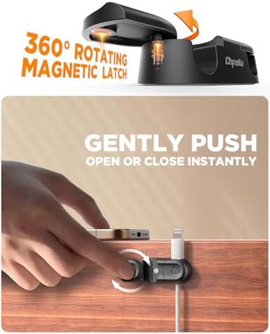 Chfeila 8Pack Magnetic Cable Clips, Dual Slot Cord Holder Clips, Black - Image 2