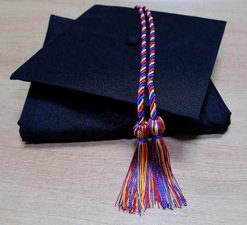 Graduation Honor Cords, 68" Long (Blue/Red/Gold) - Image 2