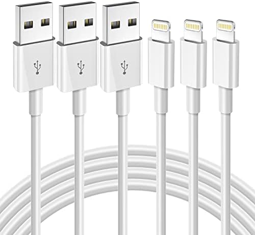 iPhone [Apple MFi Certified] Cord, 3 Pack 6FT USB-A to Lightning Cable by DFLASHS