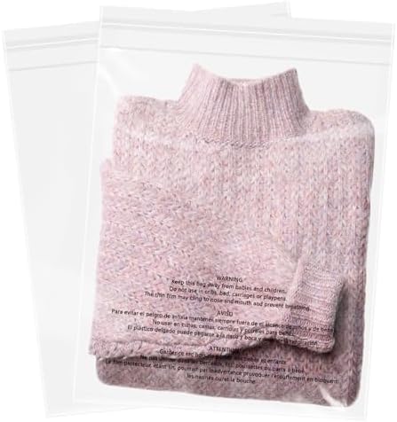 12" x 15" (1000 Count) Clear Poly Bags with Suffocation Warning by Weploy