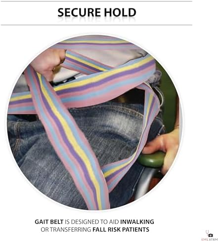 EMS XTRM Gait Belts for Seniors, Belt to Lift Elderly Standing Assist Aid Quick Release Buckle for Caregivers, Nurses, Home Health Aides, Physical Therapists (Plastic Buckle - Pastel) - Image 7