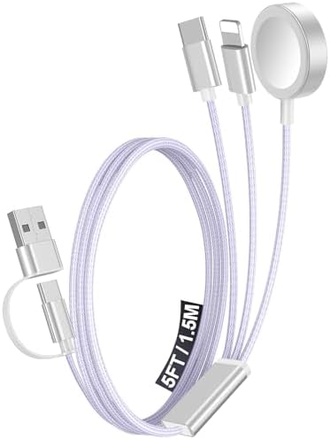 1Pack Travel Essentials for Apple Watch Charger,3-in-2 Multi Charging Cable by Accessoriesforphoneandelectricproducts