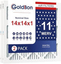 14x14x1 MERV 11 Air Filter 2-Pack for HVAC Furnace by GoldbonHVACFilter