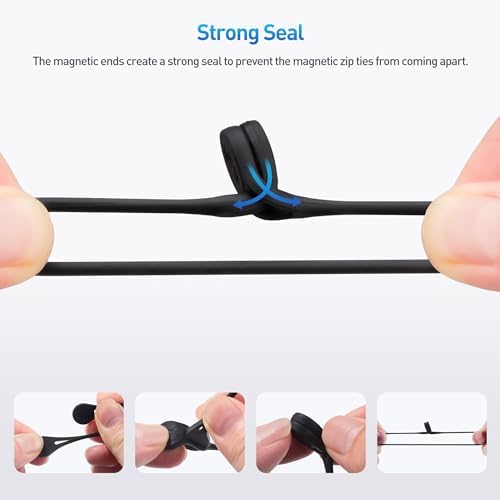 Cable Matters 20-Pack Ultra Strong Silicone Magnetic Cable Ties - Image 2