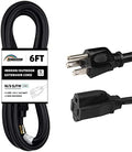 6FT Outdoor Extension Cord-16/3 SJTW Durable Black, 3 Prong Grounded Plug Power Cord for Safety,Great for Outside Christmas Decorations by HONDERSON