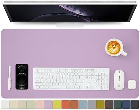 Leather Desk Mat - Non-Slip PU Desk Pad for Office and Home - Desk Organization and Accessories - Ideal for Large Mouse Pad and Desk Mats on Top of Desks (Purple,31.5"x 15.7") by HOMIEAZICOZI