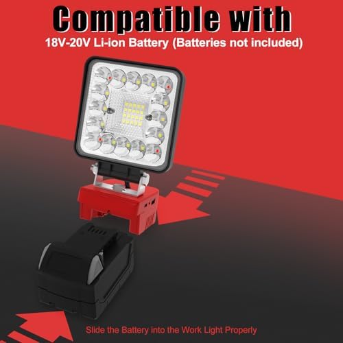 T-SUN 55W Work Light Compatible with Milwaukee 18V/20V Battery - Image 4