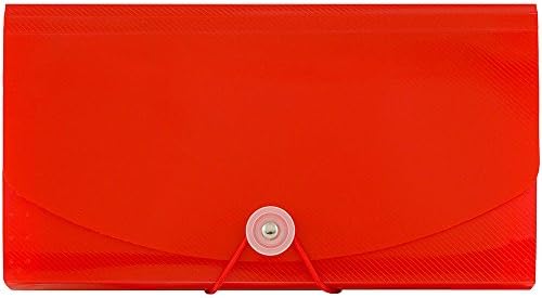 JAM PAPER Accordion Folders - 13 Pocket Plastic Expanding File - Check Size - 5 x 10 1/2 - Red - 2/Pack - Image 3