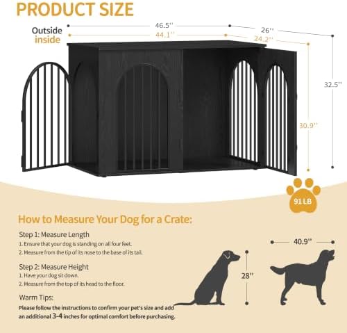 Hzuaneri 46.5'' Dog Crate Furniture,Dog Kennel Indoor for Medium/Large Dogs - Image 2