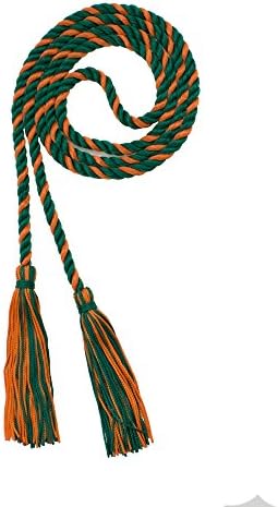 Tassel Depot Graduation Honor Cord - Dark Green/Orange - Every School Color Available - Made In Usa by TasselDepot