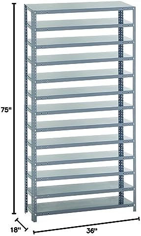 Quantum Storage Systems 1275-000 IRONMAN Solid Heavy Duty 13 Shelves 75" H x 36" W x 12" D - Image 2