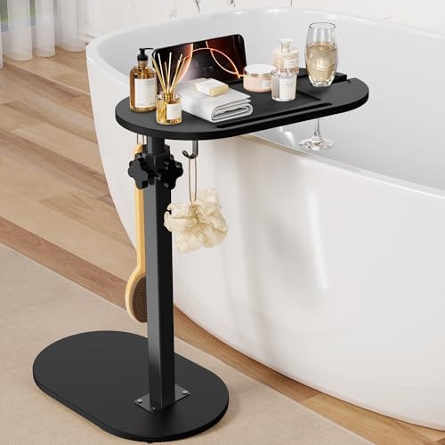 Bamboo Bathtub Table with Adjustable Height for Bathroom by Sunnacate