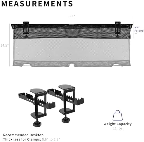 VIVO Black Clamp-on 44 in Mesh Net Cable Management Holder, DESK-AC44MH - Image 6