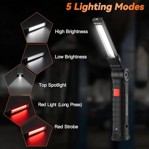 6Pack Magnetic Rechargeable LED Work Light/Flashlight for Mechanics - Image 5