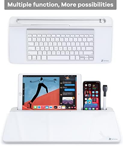 Varhomax Glass Desk Whiteboard with Storage, Desktop Organizer - Image 5