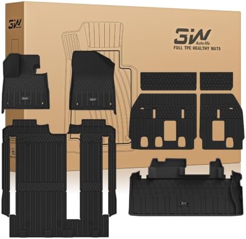 3W Floor Mats for Toyota Sienna 2021-2026 LE/XLE (Only for 8 Seat), TPE by 3W