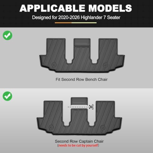 AOMSAZTO Floor Mats for Toyota Highlander 2020-2026 7 Seats (Gas & Hybrid) - Image 3