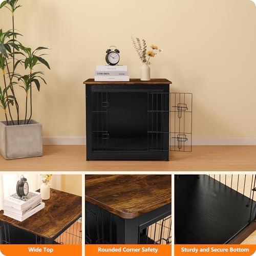DWANTON 27" Dog Crate Furniture, Dog Kennel Indoor, with Waterproof Cushion - Image 6