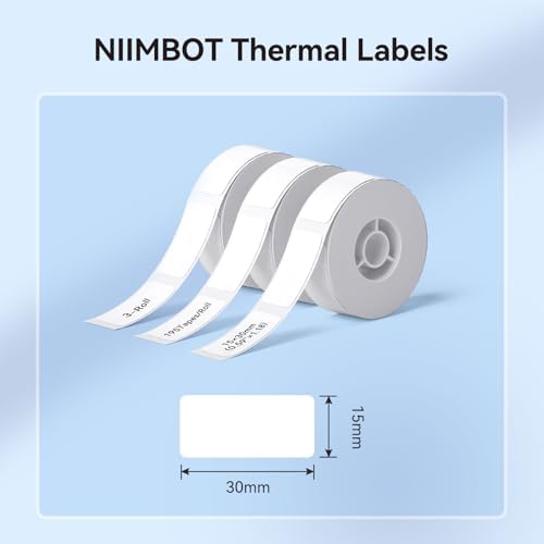 NIIMBOT Label Maker Tape for D110/D11/D101 Label Maker, 15mm x 30mm, White - Image 3