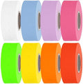 Perco 1 Line Multicolored Sleeve— 8,000 Labels for Perco Lite, X, Plus & Pro Guns—Includes White, Yellow, Blue, Lavender & Fluorescent Colors (Red, Green, Pink, Orange)— 8 Rolls, 1 Sleeve—Made in USA by Perco