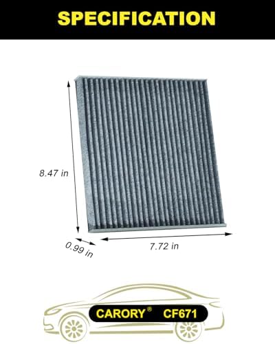 Cabin Air Filter w/Activated Carbon for RAM 1500 (2016–2025), 2500, 3500, Jeep Wagoneer (2022–2025), Grand Wagoneer, Mazda 6, CX-7, OE# EG21-61-P11, 68318365AA, CF11671, CF671 - Image 2