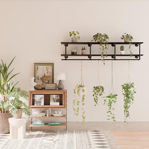 Wall Mounted Clothes Rack 12 Inch Deep, 72 Inch Heavy Duty Garment Rack with Real Black Wood Shelf, Multi-Purpose Hanging Rod & Space-Saving Closet Storage Organizer - Image 7