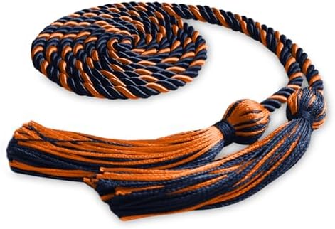 Endea Graduation Single Honor Cord Two-Color (Navy Blue/Orange) by EndeaGraduation