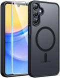 FNTCASE for Galaxy A15 5G Phone Case, Screen Protector, Black by FNTCASE