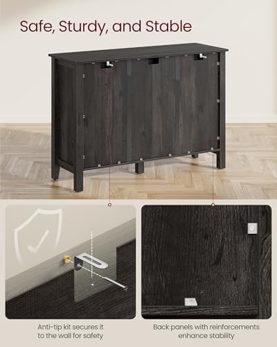 VASAGLE Buffet Cabinet, Coffee Bar with 3 Drawers, Adjustable Shelf - Image 6