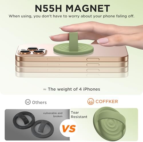 Magnetic Phone Grip for MagSafe, Silicone Ring Grip, Tea Green - Image 5