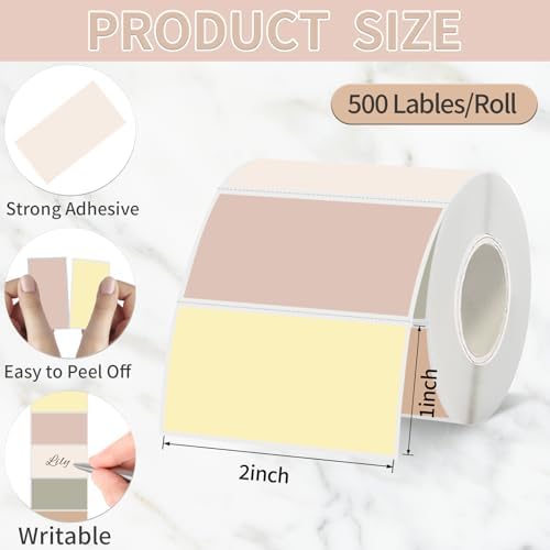 2''x1'' Morandi Direct Thermal Barcode Labels,Self-Adhesive Thermal Printer Stickers for Address Design DIY Logo Business - Image 2