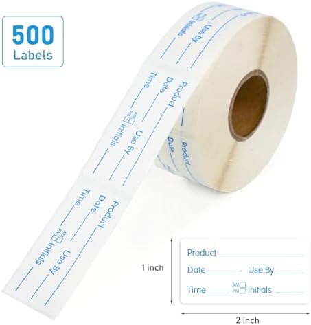 L Liked 500 Stickers Use by 1 x 2 Inch Blue Dissolvable Food Labels - Image 2