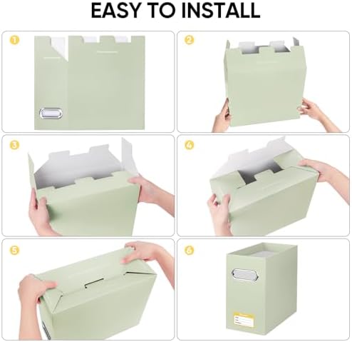 BALEINE 2PK File Organizer Box, Cardboard File Folder Organizer with Handle - Image 6