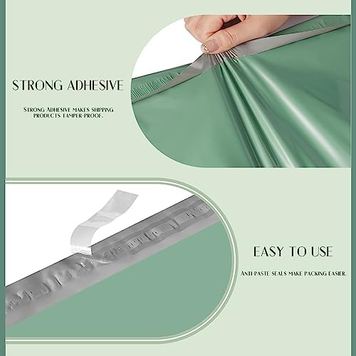 Metronic Large Poly Mailers 24x24 100 PCS, Strong Adhensive Shipping Bags for Clothing, Waterproof Shipping Envelopes for Small Business, Tear-resistant Mailers Poly Bags in Grayed Jade Green - Image 3