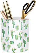 Cactus Pen Holder, Stand for Desk Pencil Cup for Girls Kids Durable Ceramic Desk Organizer Makeup Brush Holder for Office, Classroom, Home by WAVEYU