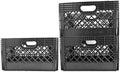 JEZERO 24 Quart 3-Pack Heavy Duty Plastic Crate | Stackable Multi-Purpose Storage Bin for Garage, Home, Office, Groceries, Outdoor, Camping & Kayaking | Black Utility Tote, 19" x 13" x 11" by Jezero