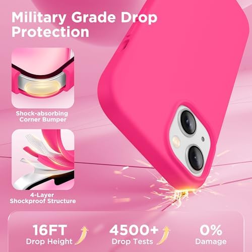GolbinBox Magnetic for iPhone 15 Case, Silicone Cover, Hot Pink - Image 5