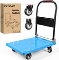 Platform Cart 330 lbs Heavy Duty Push Cart Dolly with 4-Inch TPR Wheels 27.6 x 19.7 Inch PP Deck Flatbed Cart Platform Truck for Home Garage Warehouse Use Black by Unknown