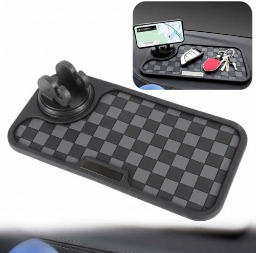 Multifunctional Car Anti-Slip Mat, Anti-Slip Rubber Dashboard Storage Pad and Phone Holder, Universal Dashboard Storage Accessories for Most Cars (Black & Gray) by Unknown