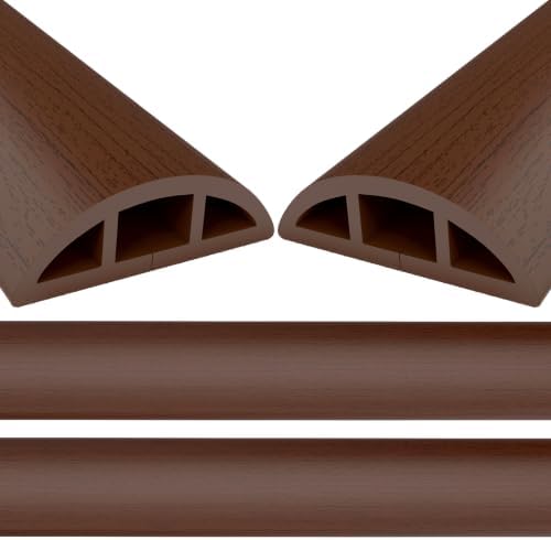 Eapele Floor Cord Cover 10ft (2 Pack) Cord Covers for Wires on Floor, Heavy Duty Extension Cord Cover, Rubber Floor Cable Cover, Prevent Trip Hazard for Sidewalk Home Office Outdoor or Indoor Settings by Eapele