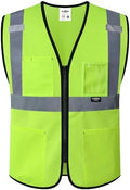 JKSafety Safety Vest for men women Hi Vis Vest with Pockets and Zipper High Visibility Construction Vests BX310 by JKSafety