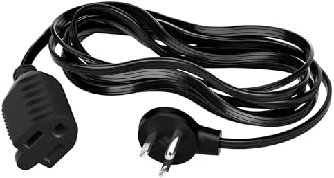 Elecan Flat Plug Extension Cord 30 Ft with Slim Space-Saving Plug Design, Thin Flat Cable Low Profile Power Cord 3 Prong Grounded Wire, 16 Gauge 13 A/125 V-Black-ETL Certified by Elecan