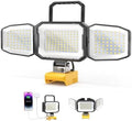 LED Work Light Compatible with DeWalt 20V Battery, 150W 15000LM Flood Light, 6500K Daylight 3-Head Adjustable, USB Type-C&2 Brightness Modes Portable Flashlight Job Site Light (Tool Only) by LIVOWALNY
