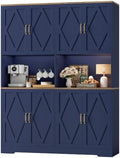 HOSTACK 55" W Pantry Cabinet, 71" Tall Kitchen Hutch Storage Cabinet, Blue by HOSTACK