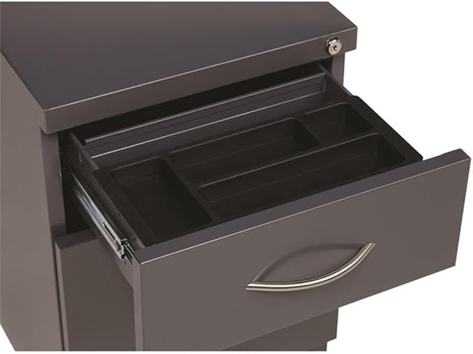 Pemberly Row 20" 2-Drawer Modern Metal Mobile Pedestal Filing Cabinet in - Image 4