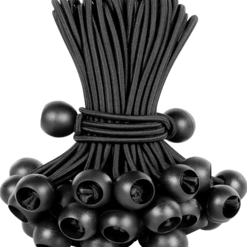 Ball Bungee Cords for Tent Setup, Canopy Tie-Down, 3mm Elastic Loop Fasteners, 30 Pack Outdoor Gear Securing Set Canopy Bungee Ties Tarp Lash Cords Camping Tie Points Trunk Fastener Toggle Shock Cord - Image 4