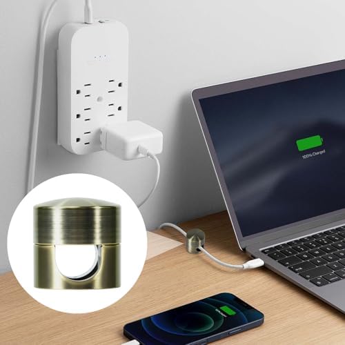 SmallCat 8 Sets Charger Holders for Cords, Antique Copper Color Adjustable Cable Anchor Holders, Adhesive Metal Cord Clips, Cable Management Wire Organizers for Desk, Office, Nightstand - Image 7