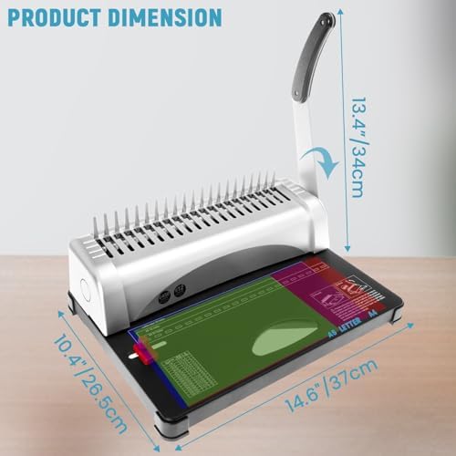 Spiral Comb Binding Machine 21-Hole, 450 Sheet Punch Binder - Image 2