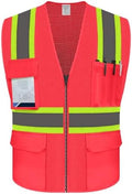 High Visibility Vest for Men, Reflective Safety Vest, Pink, 5XL by UnoMejor