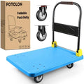 Heavy Duty Platform Cart 1100 lbs Push Cart Dolly with 5 Inch TPR Wheels 35.4 x 23.6 Inch PP Deck Flatbed Cart Platform Truck for Home Garage Warehouse Use Black by Unknown